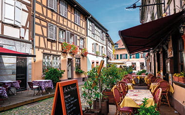 Historical architecture in the streets of Strasbourg